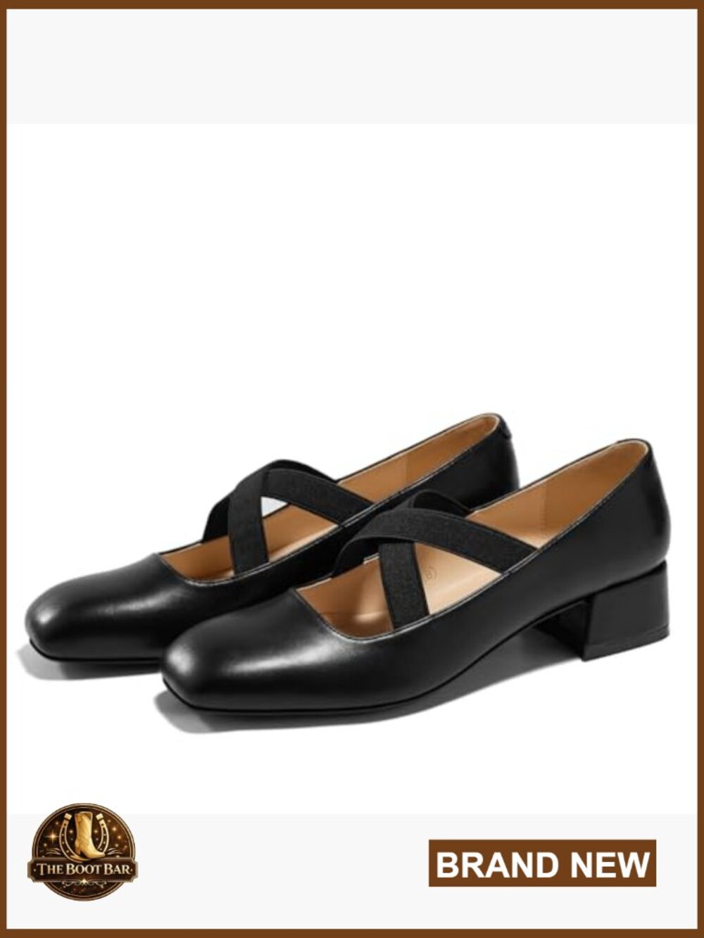Chunky Low Heel Mary Jane Pumps - Square Toe Dress Shoes - Picture 4 of 7